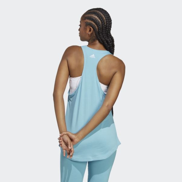 Débardeur Adidas Essentials Bleu Ample Avec Logo