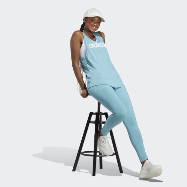 Débardeur Adidas Essentials Bleu Ample Avec Logo