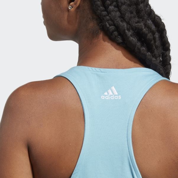 Débardeur Adidas Essentials Bleu Ample Avec Logo