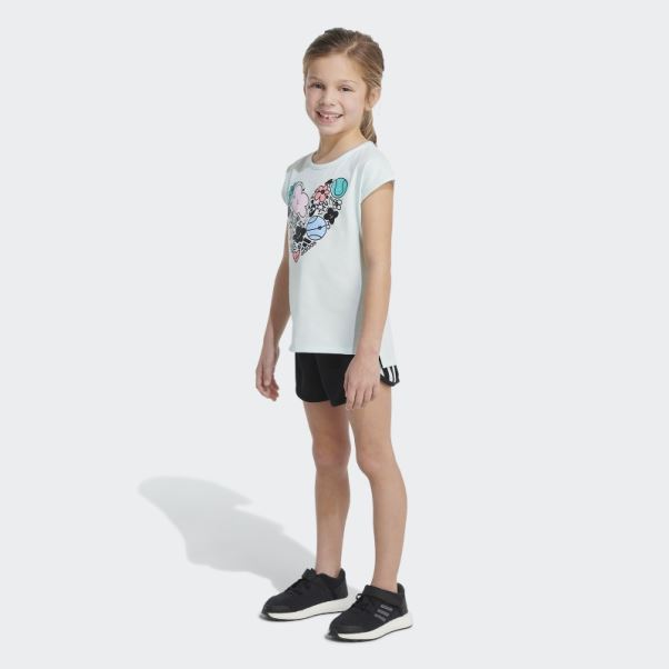 Ensemble T-shirt Graphique Et Short En Mesh Ice Mint Adidas