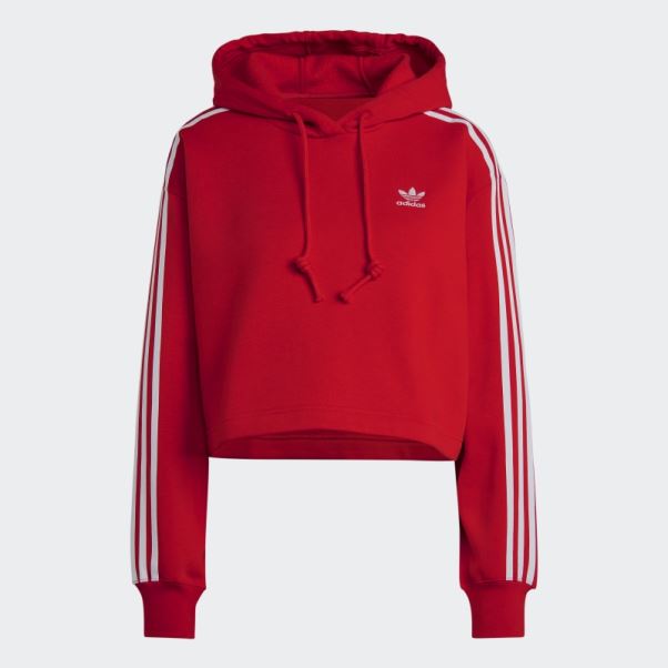 Sweat à Capuche Court Adidas Adicolor Classics écarlate