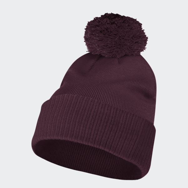 Bonnet à Pompon Bordeaux Uni Adidas