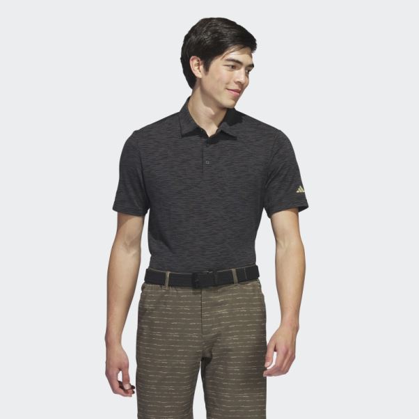 Polo De Golf Teint Dans L'espace Adidas Noir