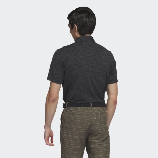 Polo De Golf Teint Dans L'espace Adidas Noir