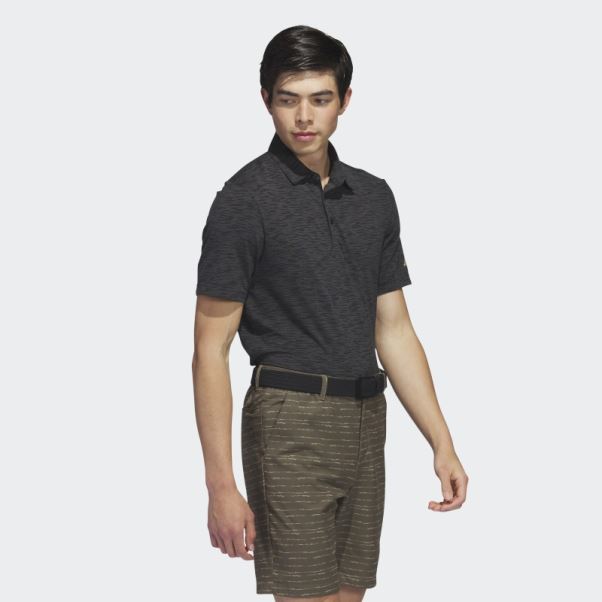 Polo De Golf Teint Dans L'espace Adidas Noir