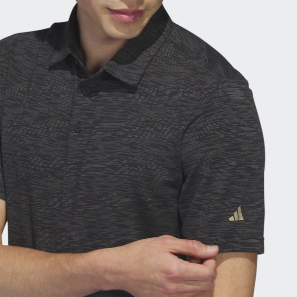 Polo De Golf Teint Dans L'espace Adidas Noir
