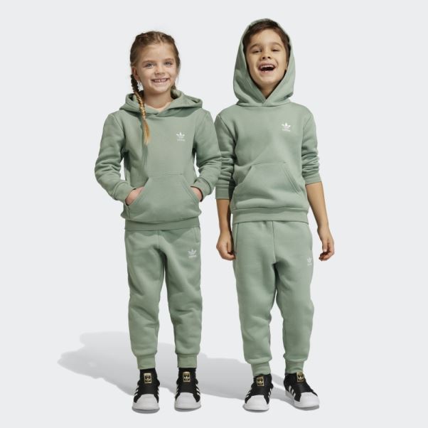Adicolor Sweat à Capuche Argent Vert Ensemble Adidas