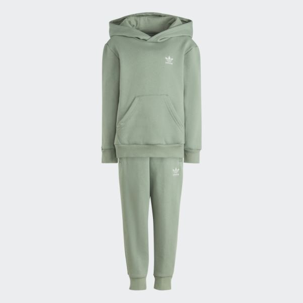 Adicolor Sweat à Capuche Argent Vert Ensemble Adidas