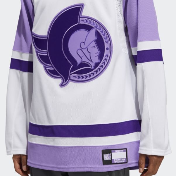 Adidas Maillot Blanc Sénateurs Hockey Lutte Contre Le Cancer