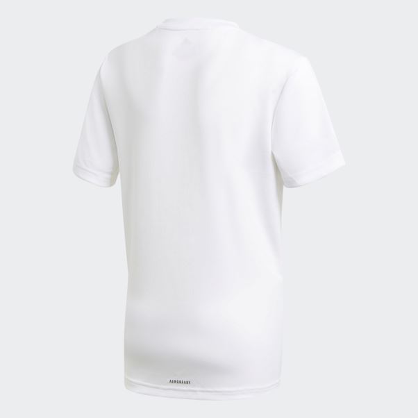 Adidas Aeroready Conçu Pour Déplacer Le T-shirt à Gros Logo Blanc