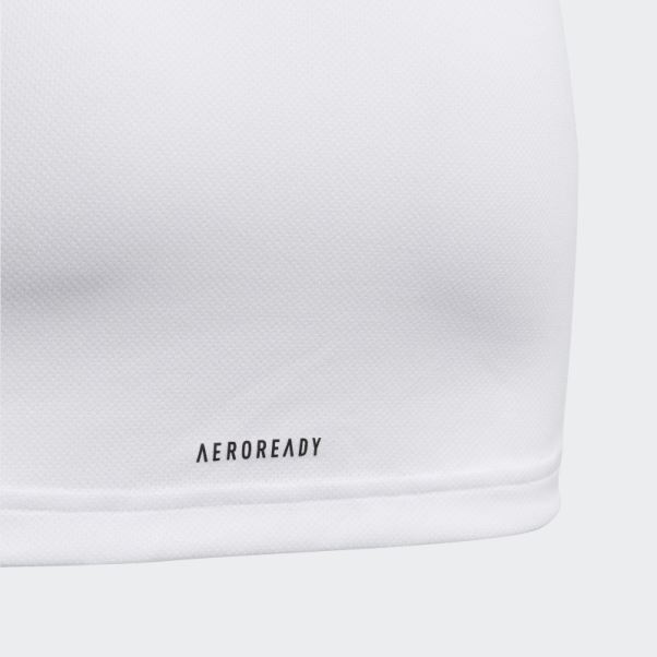 Adidas Aeroready Conçu Pour Déplacer Le T-shirt à Gros Logo Blanc