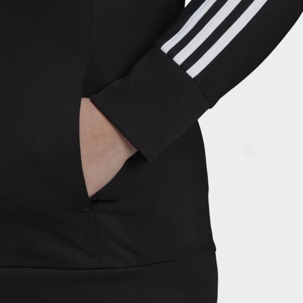 Noir Veste De Survêtement Adidas Essentials Warm-up Tricot Slim 3-stripes (grande Taille)