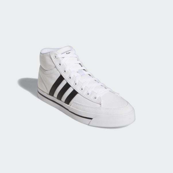 Chaussures De Skateboard Adidas Retrovulc Mid En Toile Blanc