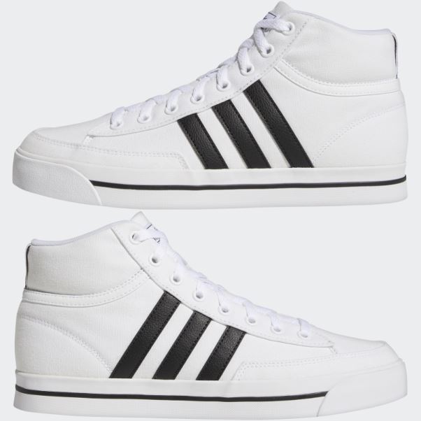 Chaussures De Skateboard Adidas Retrovulc Mid En Toile Blanc