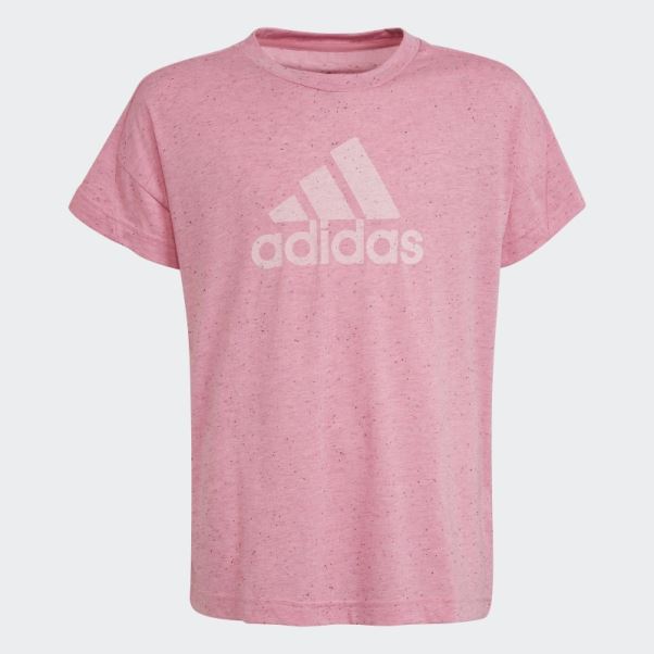 T-shirt Adidas Future Icons Ample En Coton Rose Avec écusson De Sport