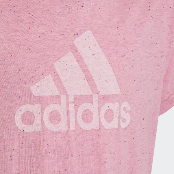 T-shirt Adidas Future Icons Ample En Coton Rose Avec écusson De Sport