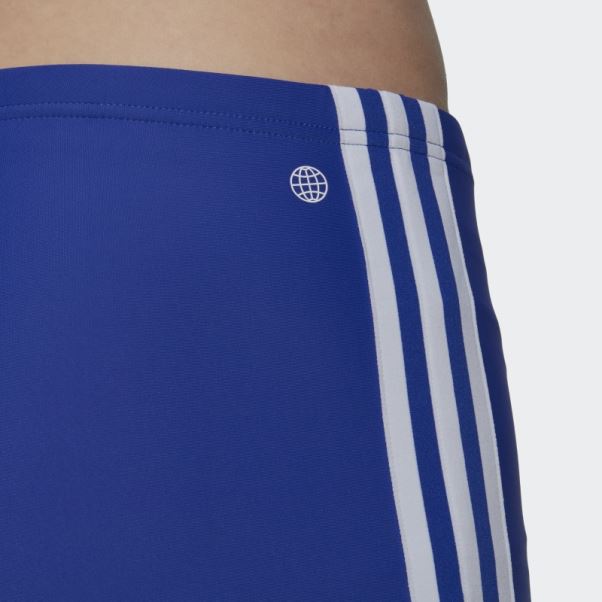 Adidas Maillot De Bain Bleu Classique à 3 Bandes