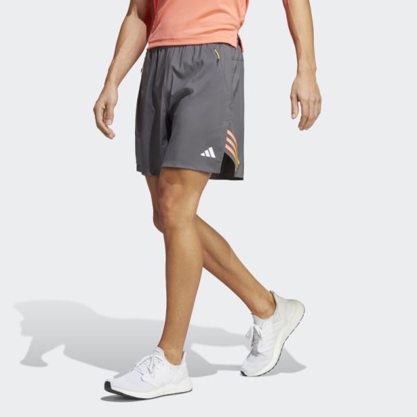 Adidas Train Icon 3-stripes Short D'entraînement Gris