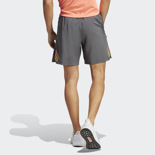 Adidas Train Icon 3-stripes Short D'entraînement Gris