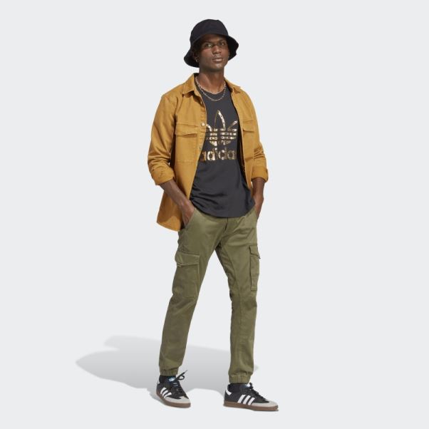 Tee Shirt Chaines Dorées Noir - 50 Ans De Trèfle Adidas