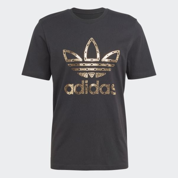 Tee Shirt Chaines Dorées Noir - 50 Ans De Trèfle Adidas