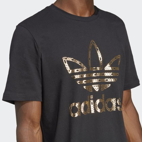 Tee Shirt Chaines Dorées Noir - 50 Ans De Trèfle Adidas