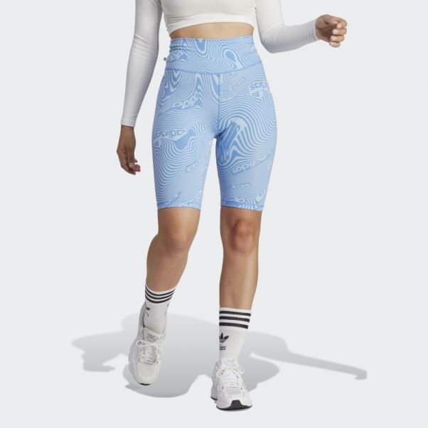 Short Cycliste Imprimé Marbré Sky Adidas