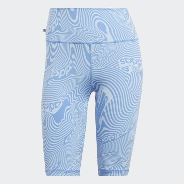 Short Cycliste Imprimé Marbré Sky Adidas