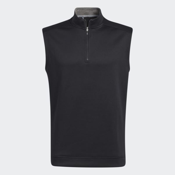 Gilet Club Quart Zip Noir Adidas
