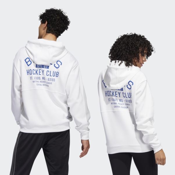 Adidas Blues 22 Nhl No-dye 1/4 Zip Hoodie (genre Neutre) Non Teint