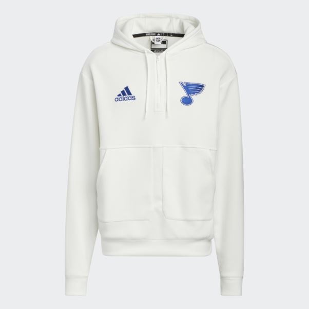 Adidas Blues 22 Nhl No-dye 1/4 Zip Hoodie (genre Neutre) Non Teint