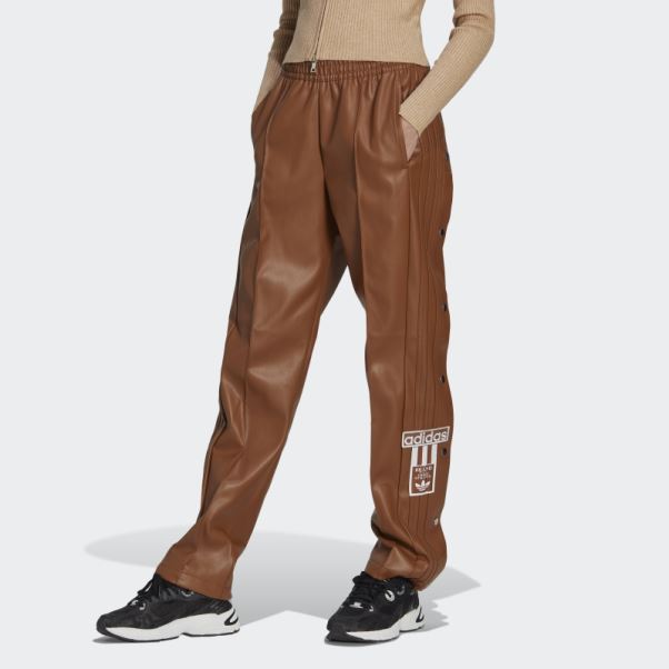 Pantalon Adibreak Centre Stage Similicuir Adidas Marron