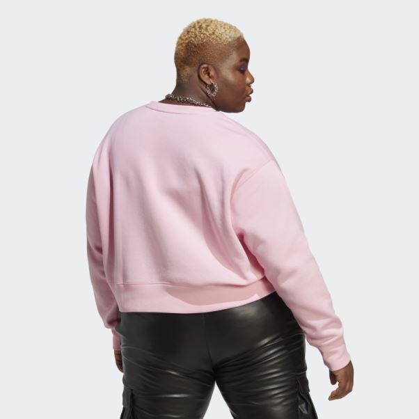 Sweat Adicolor Essentials Crew (taille Plus) True Pink Adidas