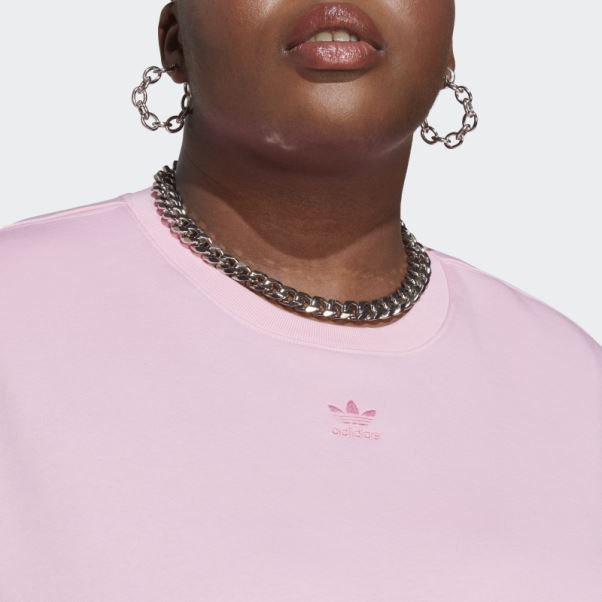 Sweat Adicolor Essentials Crew (taille Plus) True Pink Adidas