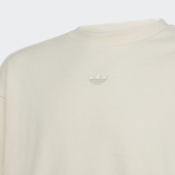 Sweat Ras Du Cou Blanc Imprimé Graphique Adidas