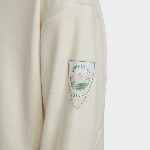 Sweat Ras Du Cou Blanc Imprimé Graphique Adidas