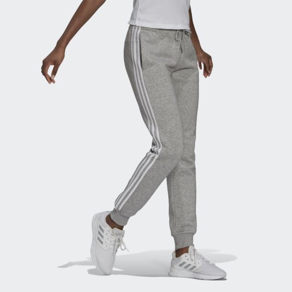 Pantalon 3 Bandes En Molleton Essentials Gris Moyen Adidas