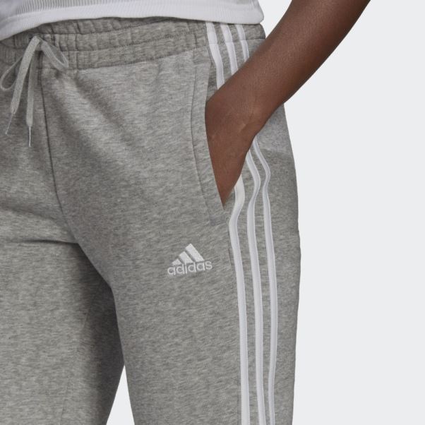 Pantalon 3 Bandes En Molleton Essentials Gris Moyen Adidas