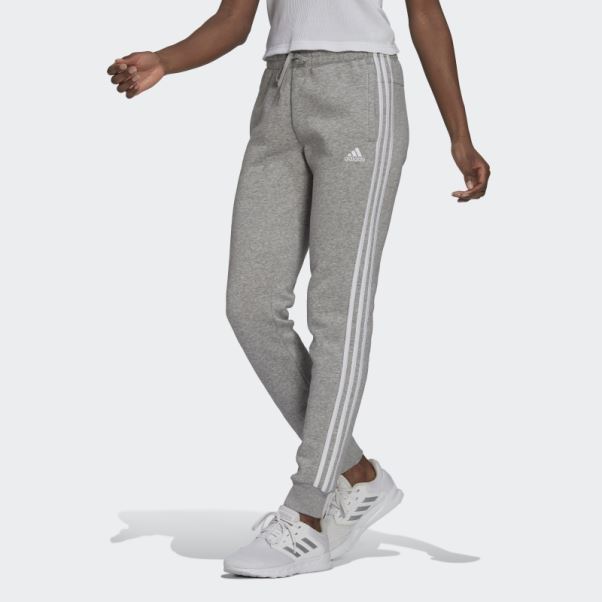Pantalon Gris Moyen Adidas Essentials Fleece 3-stripes