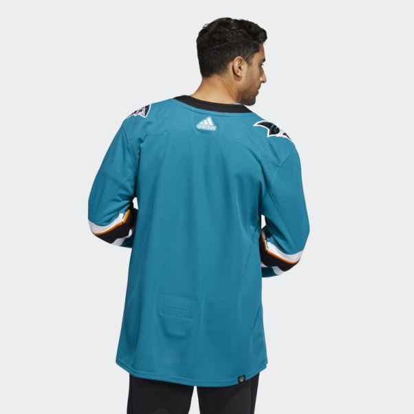 Maillot Adidas Sharks Domicile Authentique Bleu Turquoise