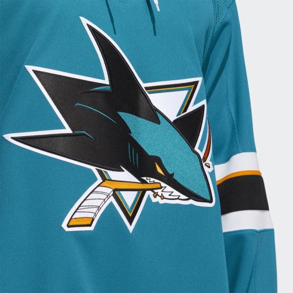 Maillot Adidas Sharks Domicile Authentique Bleu Turquoise