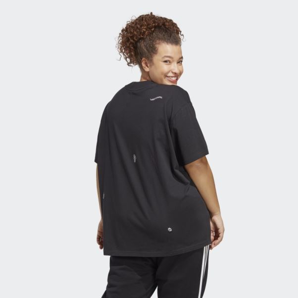 T-shirt Boyfriend Avec Graphismes Inspirés Des Cristaux De Guérison (taille Plus) Noir Adidas