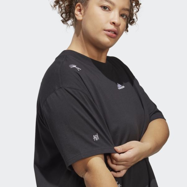 T-shirt Boyfriend Avec Graphismes Inspirés Des Cristaux De Guérison (taille Plus) Noir Adidas