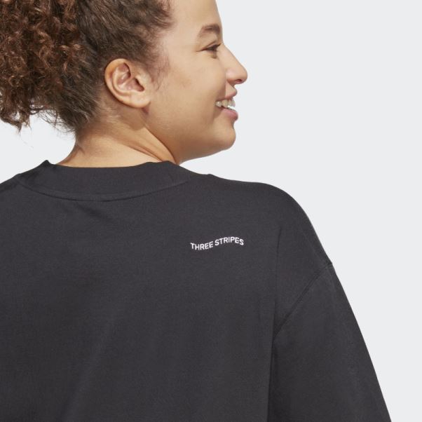 T-shirt Boyfriend Avec Graphismes Inspirés Des Cristaux De Guérison (taille Plus) Noir Adidas