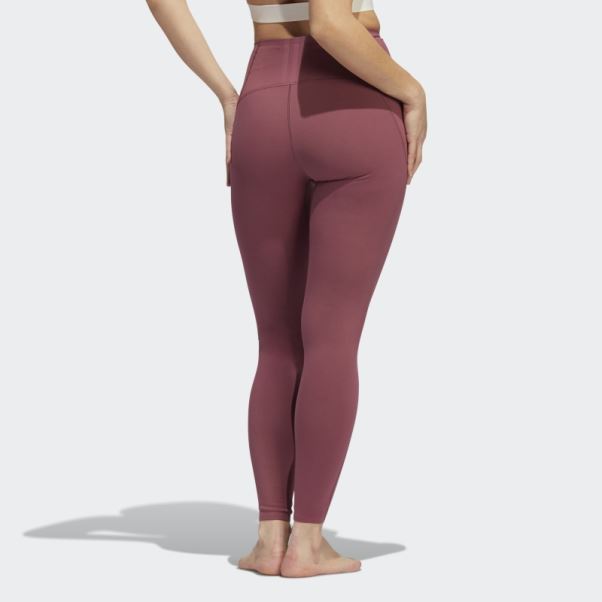 Adidas Yoga 4 Elements 7/8 Collants Mode Bordeaux