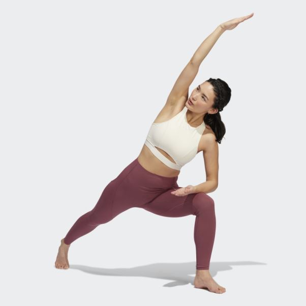 Adidas Yoga 4 Elements 7/8 Collants Mode Bordeaux