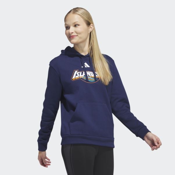 Sweat à Capuche Adidas Islanders Bleu Marine