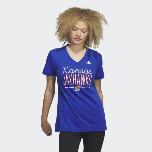 Tee Shirt Adidas Jayhawks Bleu Royal Mel