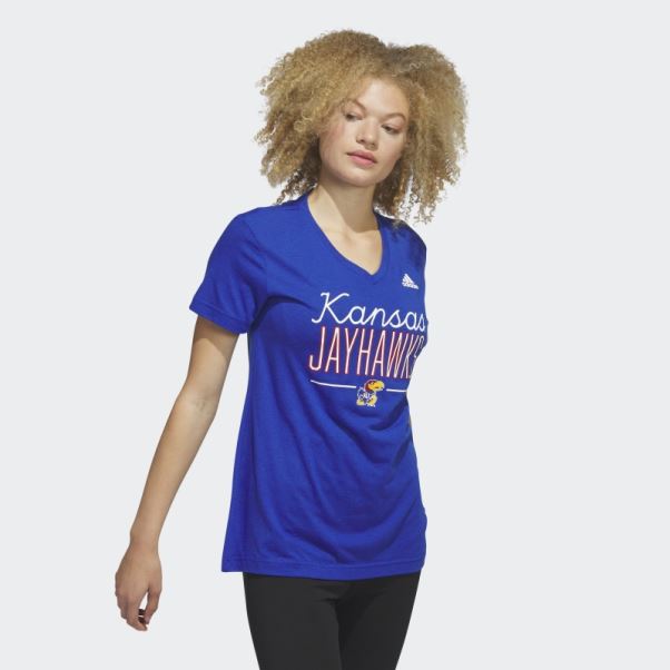 Tee Shirt Adidas Jayhawks Bleu Royal Mel