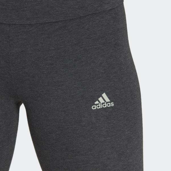 Legging Taille Haute Logo Essentials Chiné Gris Foncé Adidas